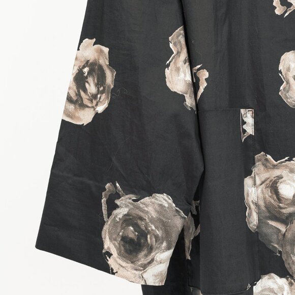 Liviana Conti Black Floral-Print Cotton-Poplin Oversized Shirt Jacket - Picture 6 of 12